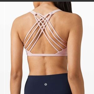 lululemon athletica pink Strappy Sports Bra size 10